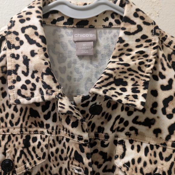 Chico's Animal Print Jean Jacket - Picture 11 of 16